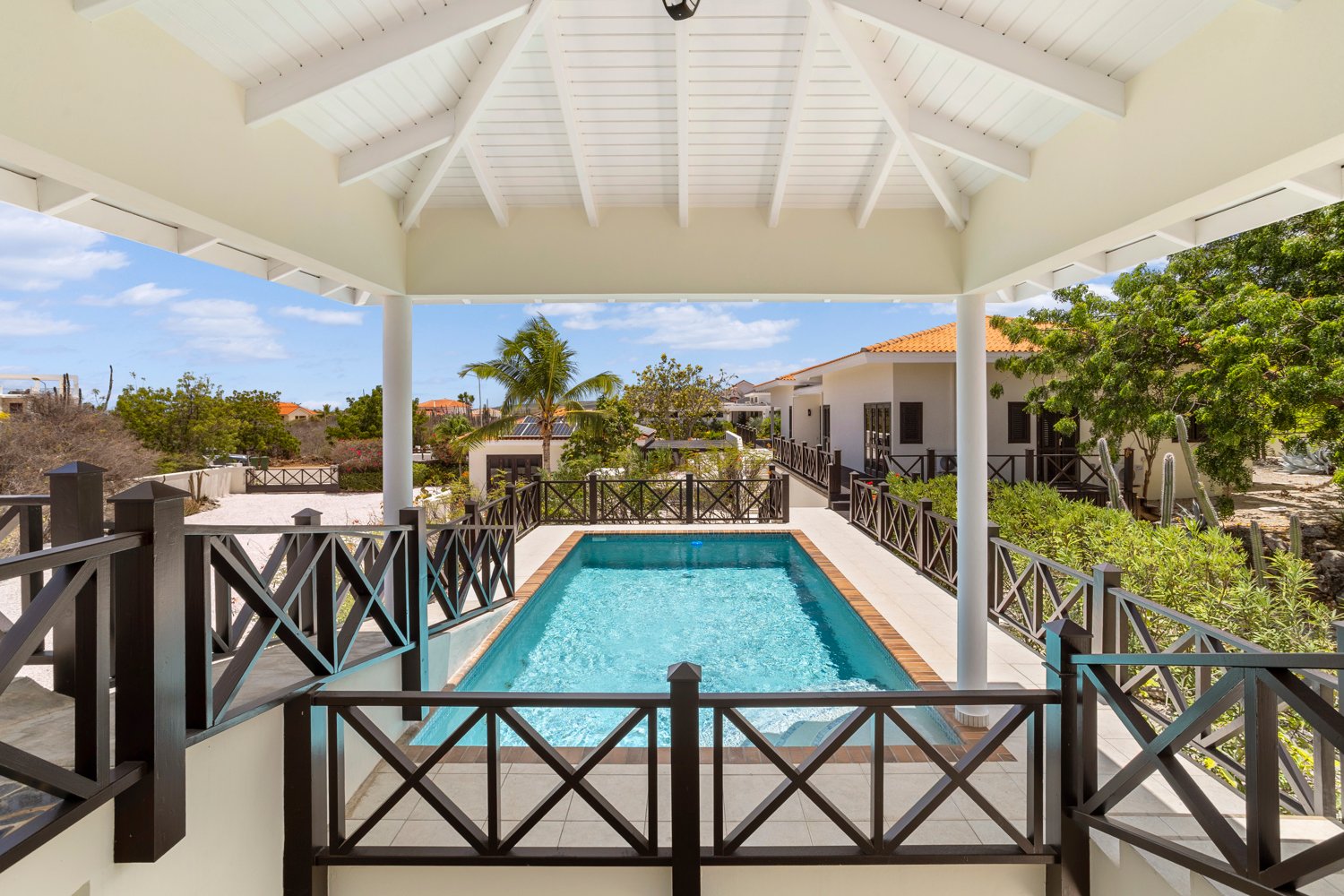 covered terrace pool