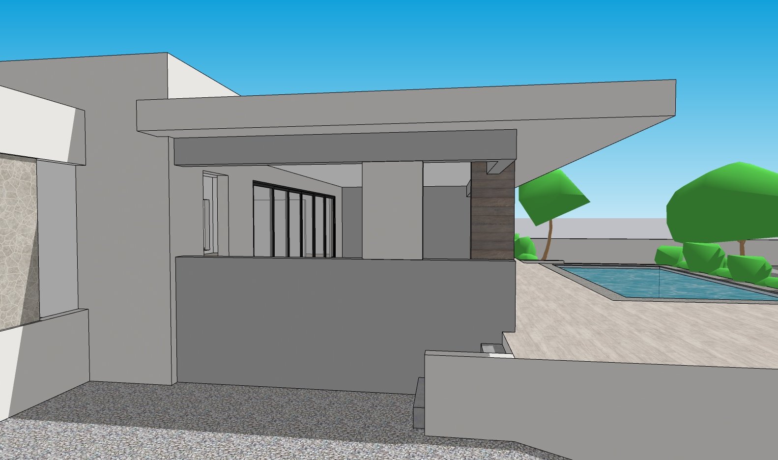 side outdoor kitchen